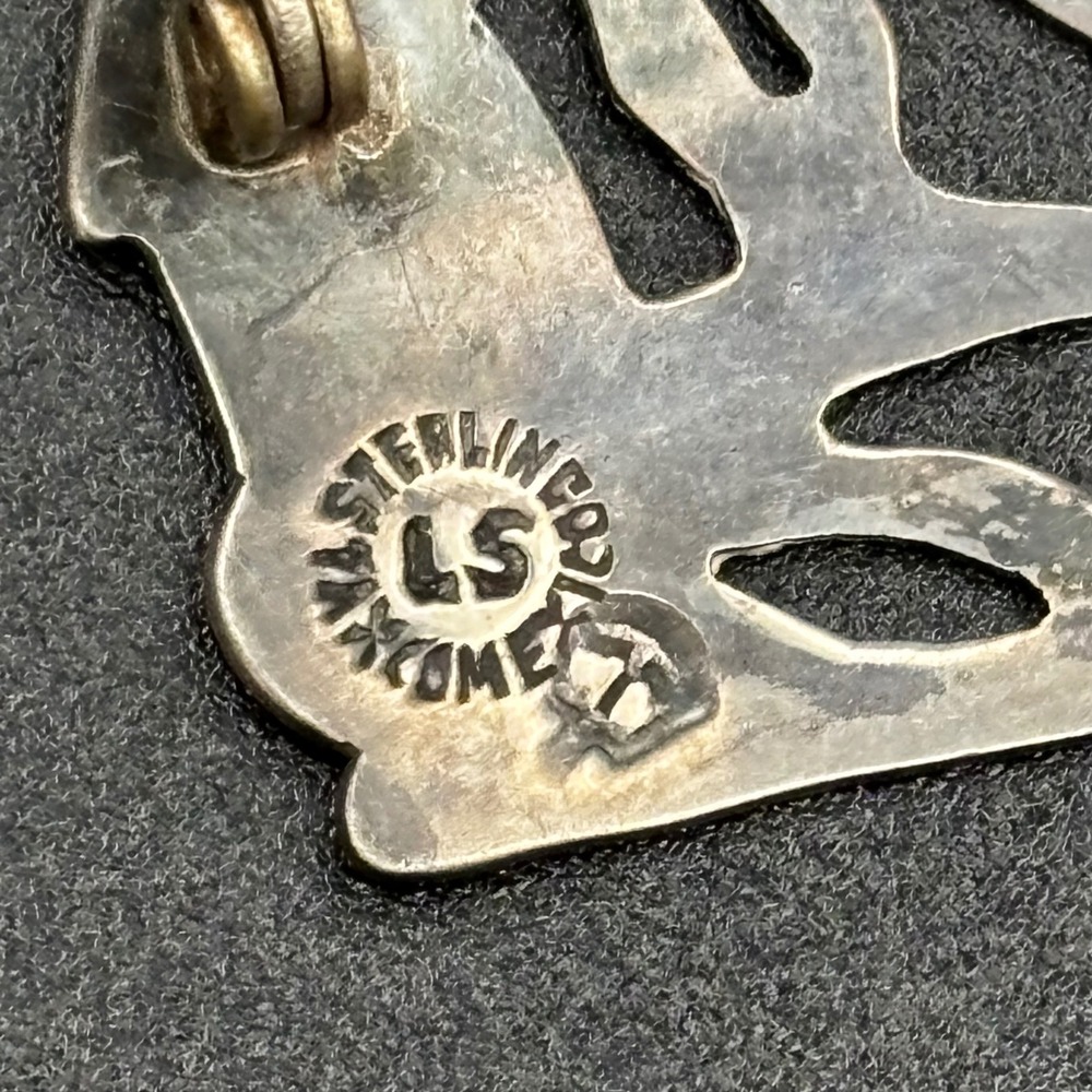 Vintage Mexican Silver Brooch Rooster Taxco Sterling Mexico Eagle 3 Mid Century - Picture 5 of 8